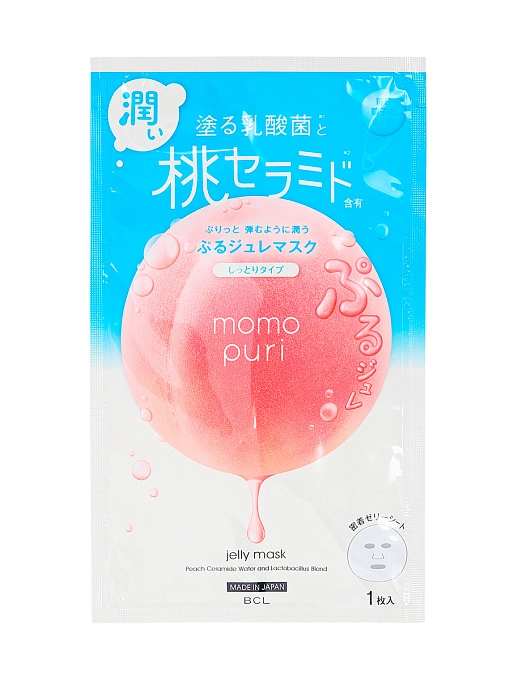 MOMO PURI Маски тканевые с пробиотиками, витаминами А,C,E и керамидами "увлажнение и упругость", 4 шт