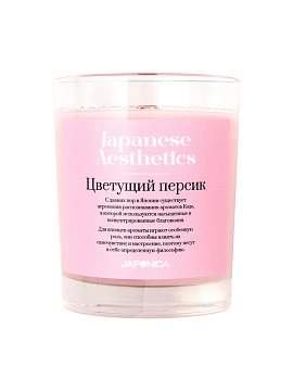 JAPONICA Ароматическая свеча с деревянным фитилем "Цветущий персик"