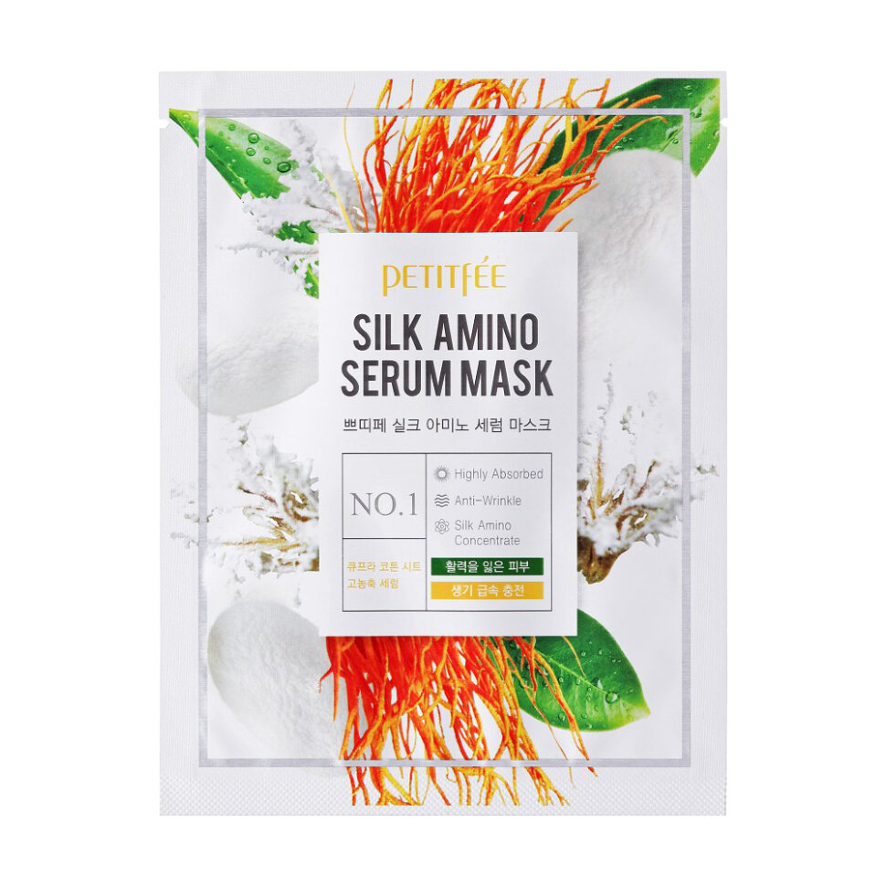 

PETITFEE Тканевая маска с аминокислотами шелка, 25 г